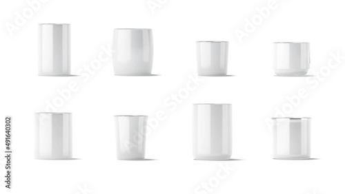 Wallpaper Mural Blank white ceramic mug mockup set stand, looped rotation Torontodigital.ca