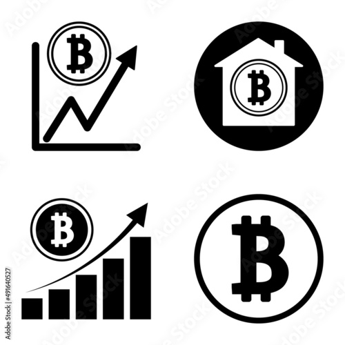 Bitcoins1-2 Flat Icon Set Isolated On White Background