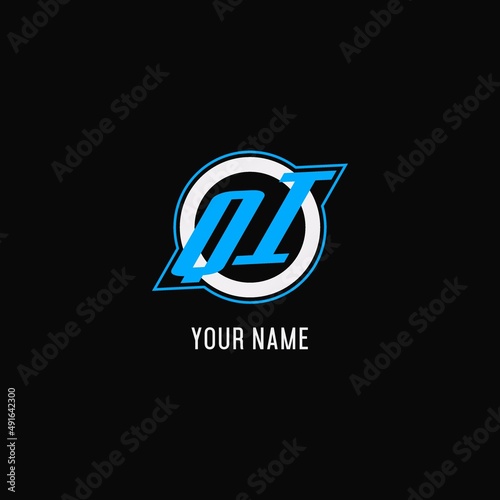 Initial QI logo circle line, creative esport team logo monogram style