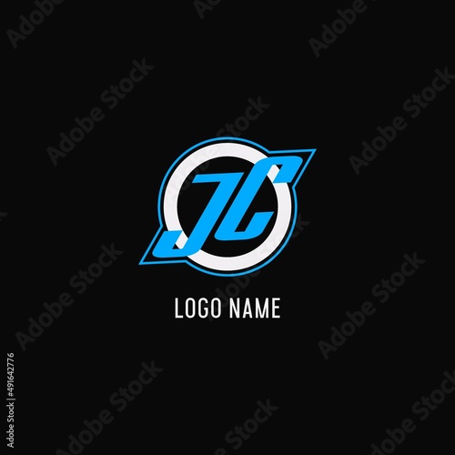 Initial JC logo circle line, creative esport team logo monogram style