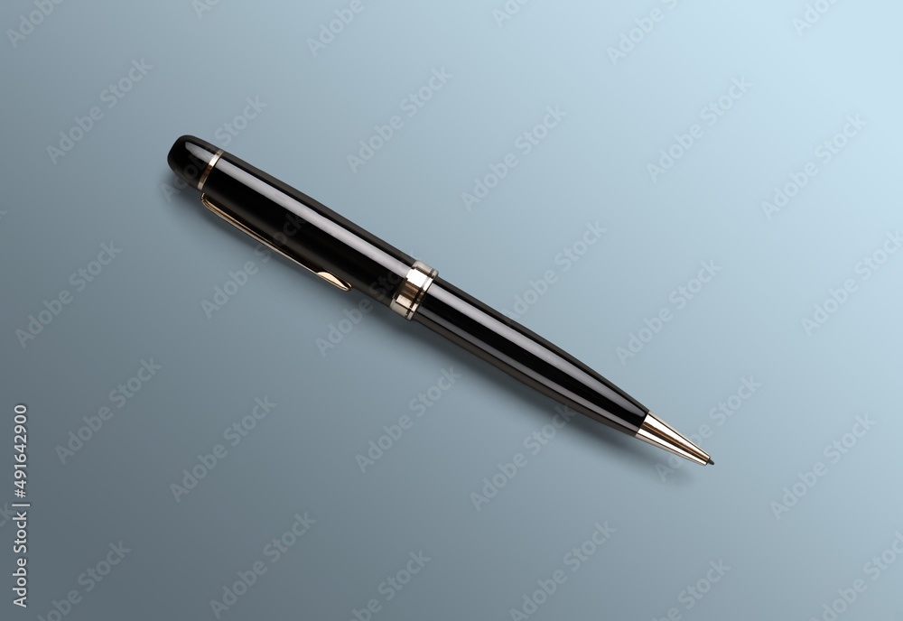 Elegant business black and gold ballpoint pen on the desk Elegant business black and gold ballpoint pen on the desk