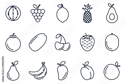 set of Fruits elements symbol template for graphic and web design collection logo vector illustration