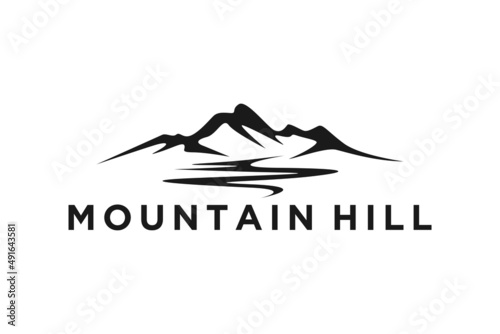 Black Mountain Roots Adventure retro rustic vintage logo design