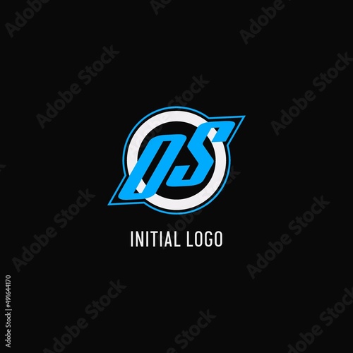 Initial OS logo circle line, creative esport team logo monogram style