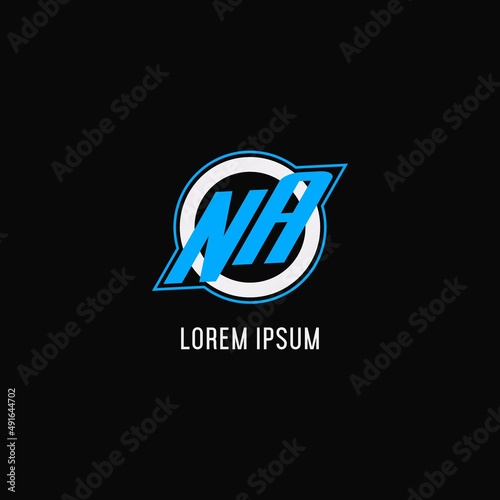 Initial NA logo circle line, creative esport team logo monogram style