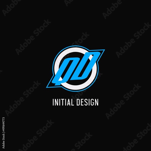Initial QD logo circle line, creative esport team logo monogram style photo