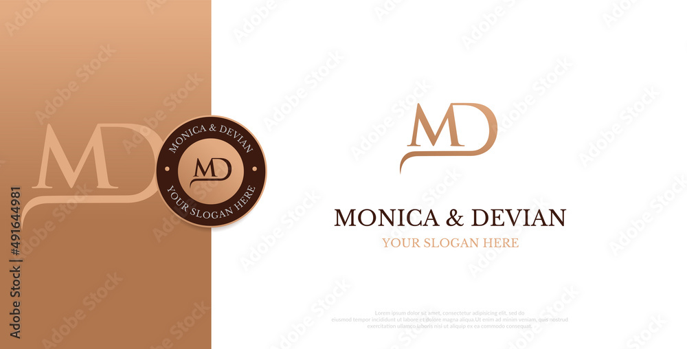 Initial MD Logo Design Vector