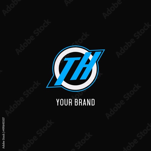 Initial TH logo circle line, creative esport team logo monogram style