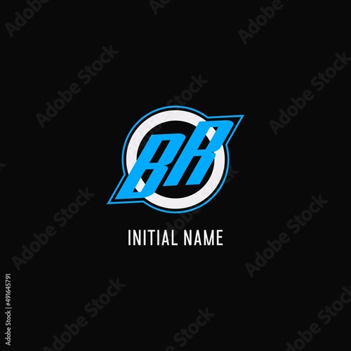Initial BR logo circle line, creative esport team logo monogram style