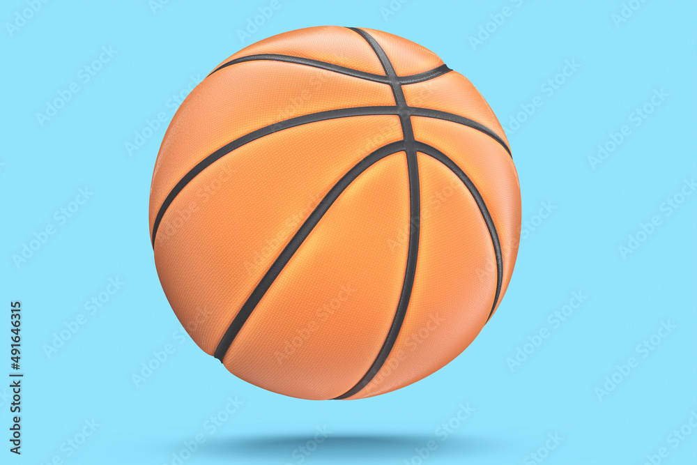 Basketball ball isolated on blue background