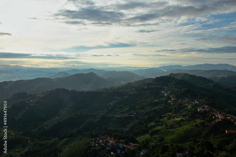 view from the top of the mountain, Chiangrai, Thailand