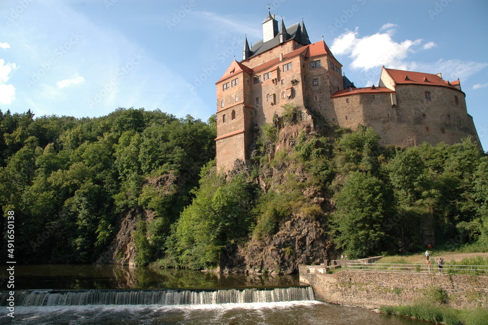 Kriebstein Castle above the Zschopau River; Germany; Saxony