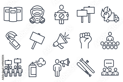 set of Protests and Revolution elements symbol template for graphic and web design collection logo vector illustration