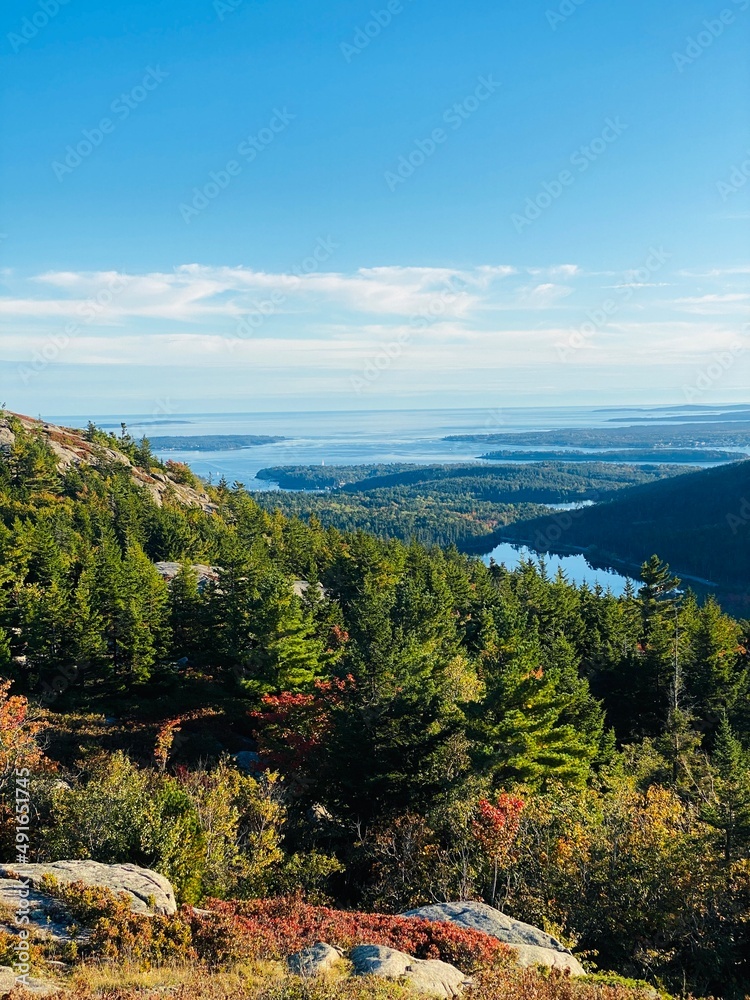 Views from the hiking trail Acadia National Park in Maine