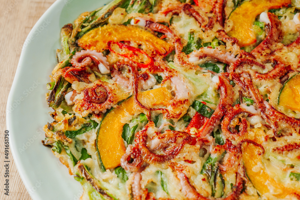 Haemulpajeon, Korean Seafood and Green Onion Pancake Haemulpajeon, Korean Seafood and Green Onion Pancake