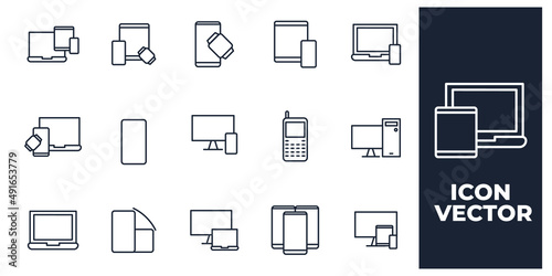 set of devices elements symbol template for graphic and web design collection logo vector illustration