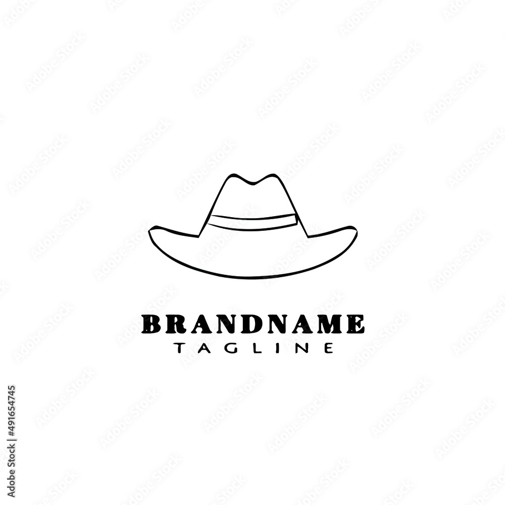 cowboy hat logo cartoon icon design template illustration