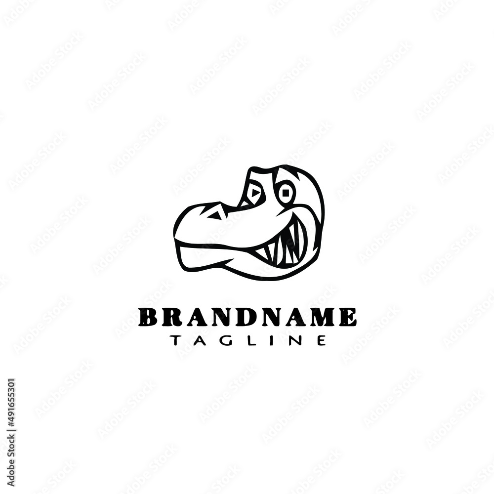 crocodile logo cartoon icon design black isolated vector illustration
