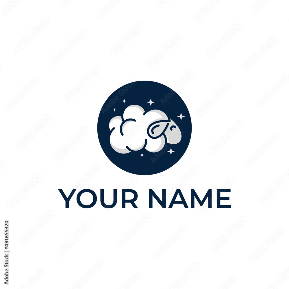 Obraz premium sheep wool symbol vector logo design Illustration