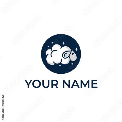 sheep wool symbol vector logo design Illustration