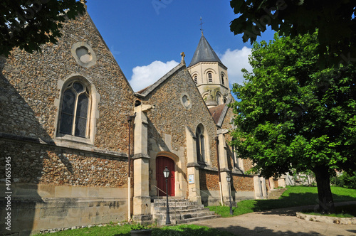 Saint Martin la Garenne, France - june 29 2018 : picturesque Saint Martin church