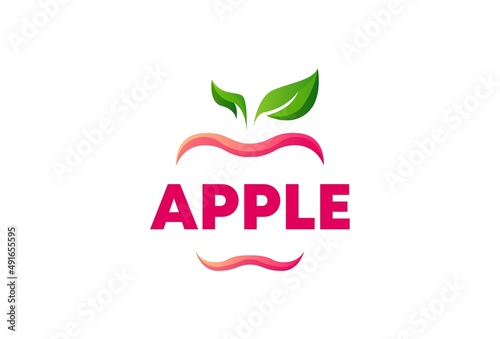 logo design of apple template in creative shape isolate vector illustration on white background. can used in any business like eco corporate, consultant, website, application, web, food company.