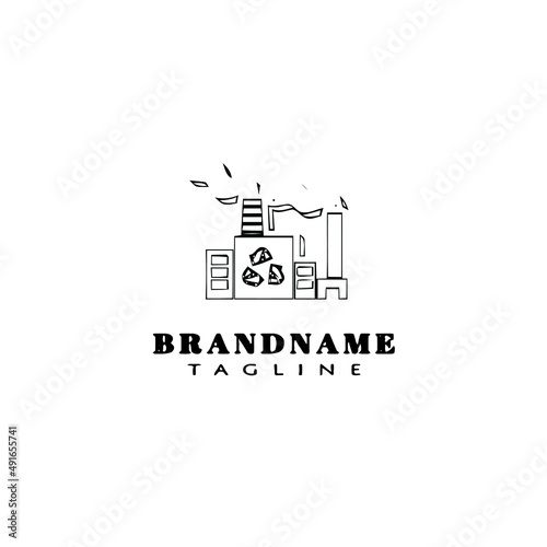 factory cartoon design logo template icon vector illustration
