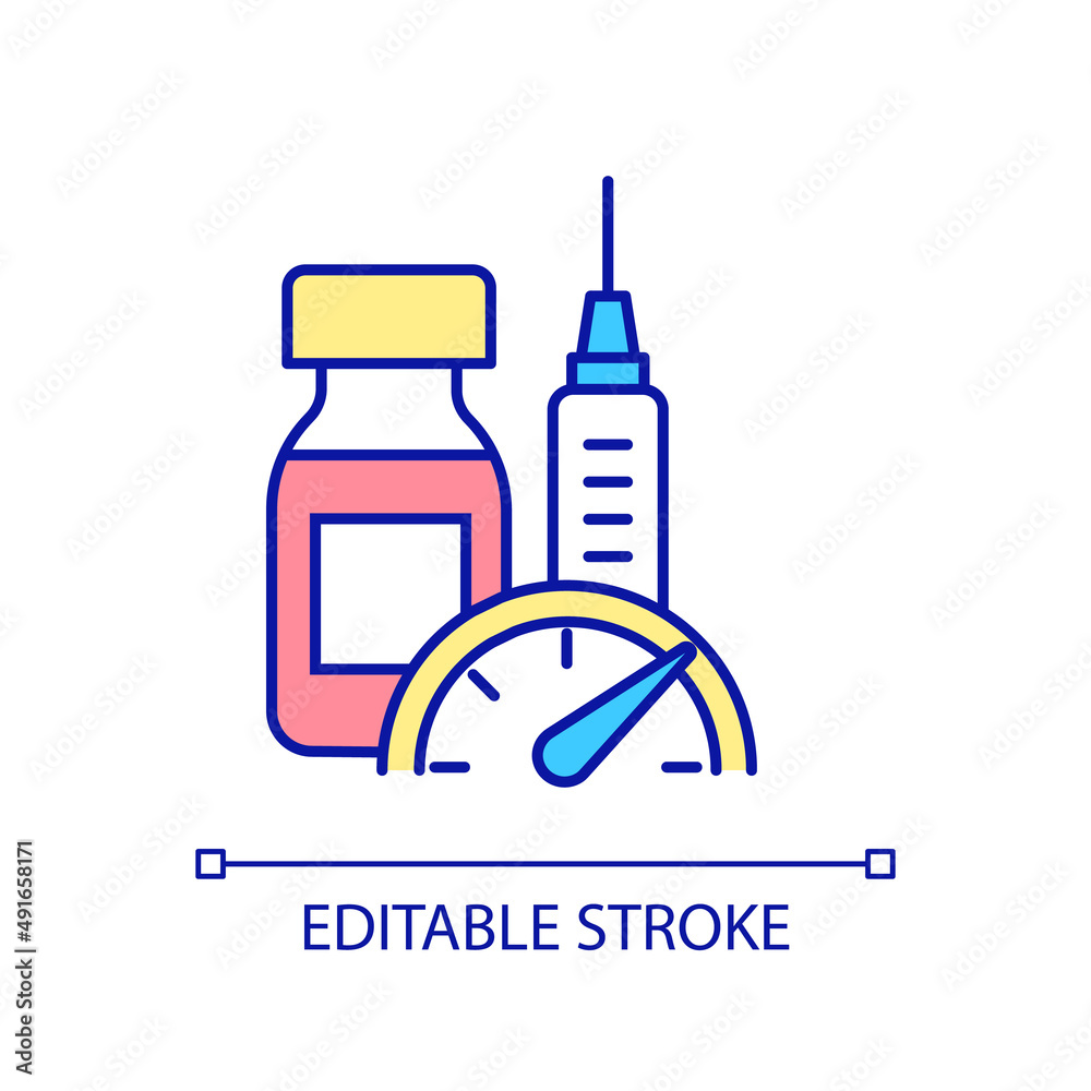 Good result in vaccine testing RGB color icon. Virology clinical studies. New medication testing. Isolated vector illustration. Simple filled line drawing. Editable stroke. Arial font used Good result in vaccine testing RGB color icon. Virology clinical studies. New medication testing. Isolated vector illustration. Simple filled line drawing. Editable stroke. Arial font used