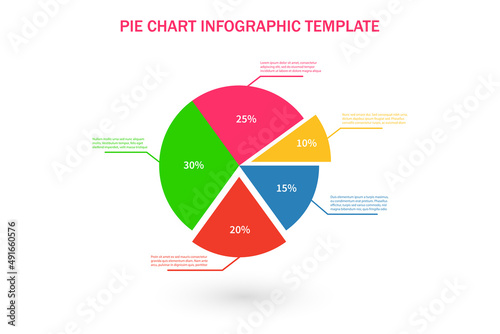 Pie chart infographic template. Business infographic template. Infografic process template. Vector