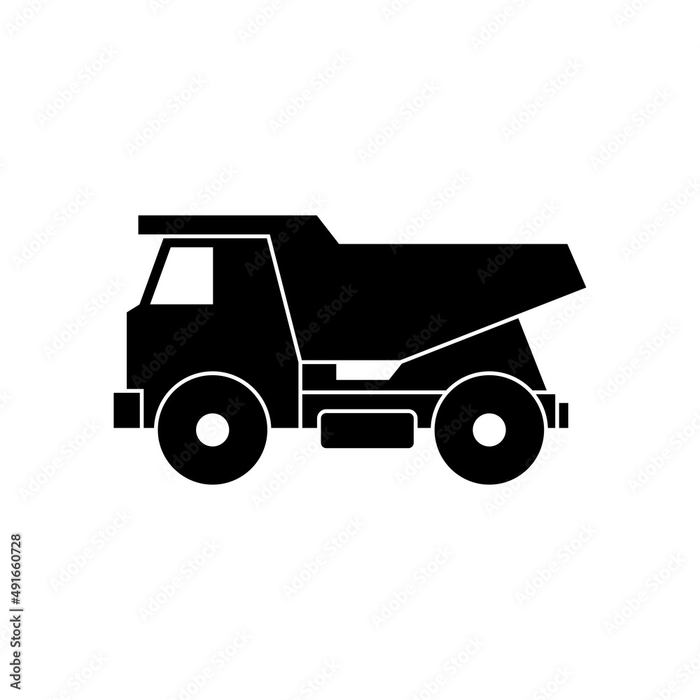 Fototapeta premium Mining truck icon design template vector isolated illustration