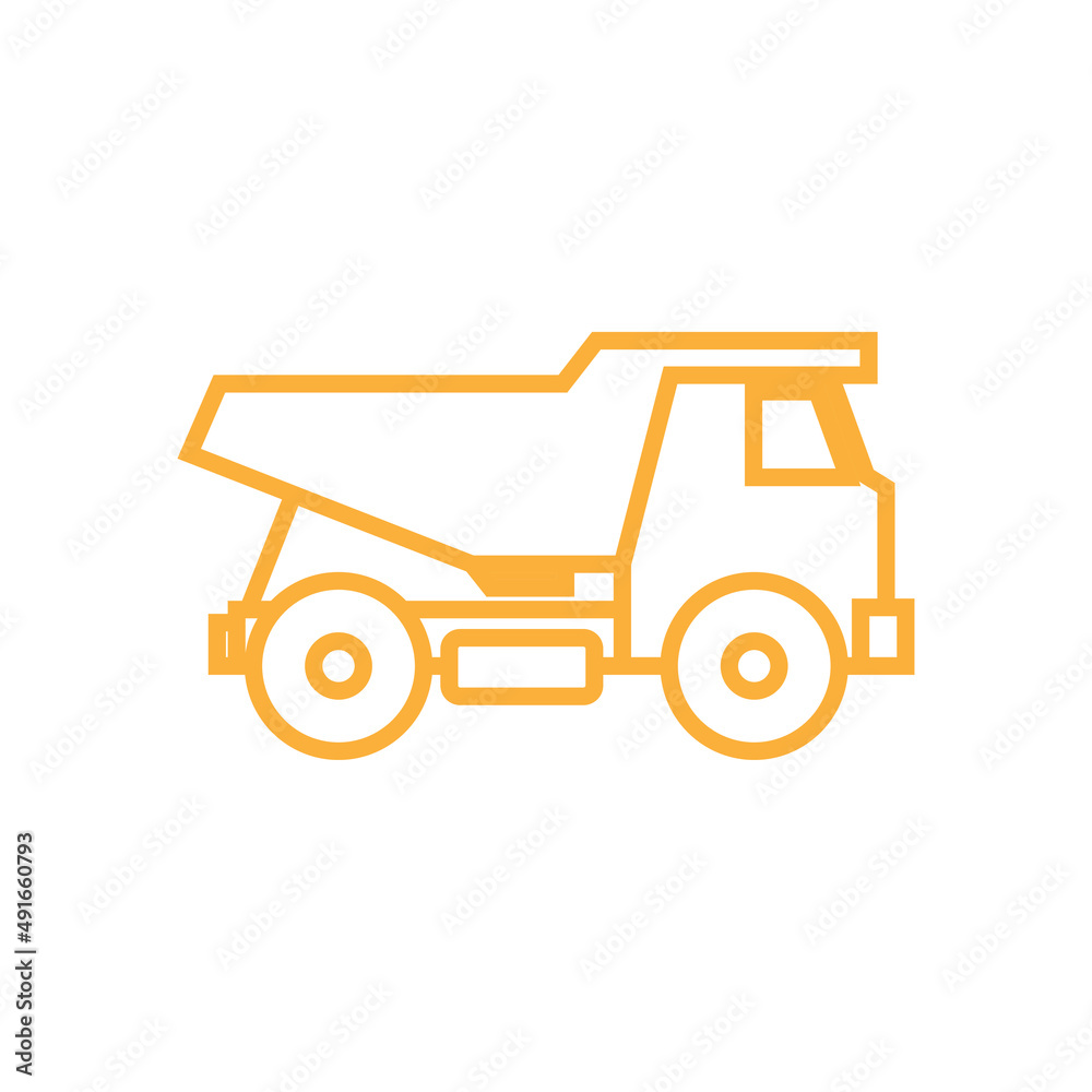 Mining truck icon design template vector isolated illustration