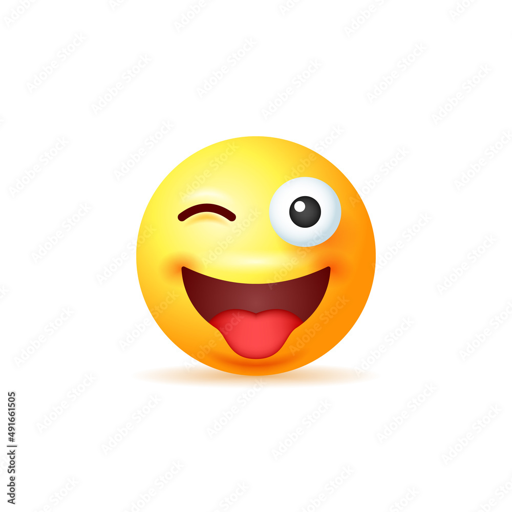 Winking emoji isolated on white background. Winking emoji isolated on white background.