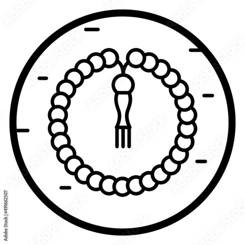 Glory be to God or Misbaha Concept, Muslims Prayer Beads Vector Icon Design, Arab culture and traditions Symbol on white background, Islamic and Muslim practices Sign,