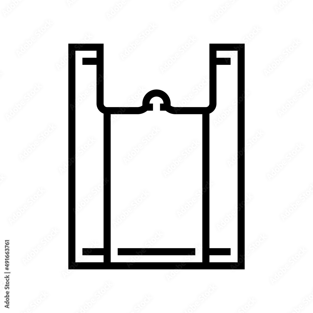 bag plastic line icon vector. bag plastic sign. isolated contour symbol black illustration bag plastic line icon vector. bag plastic sign. isolated contour symbol black illustration