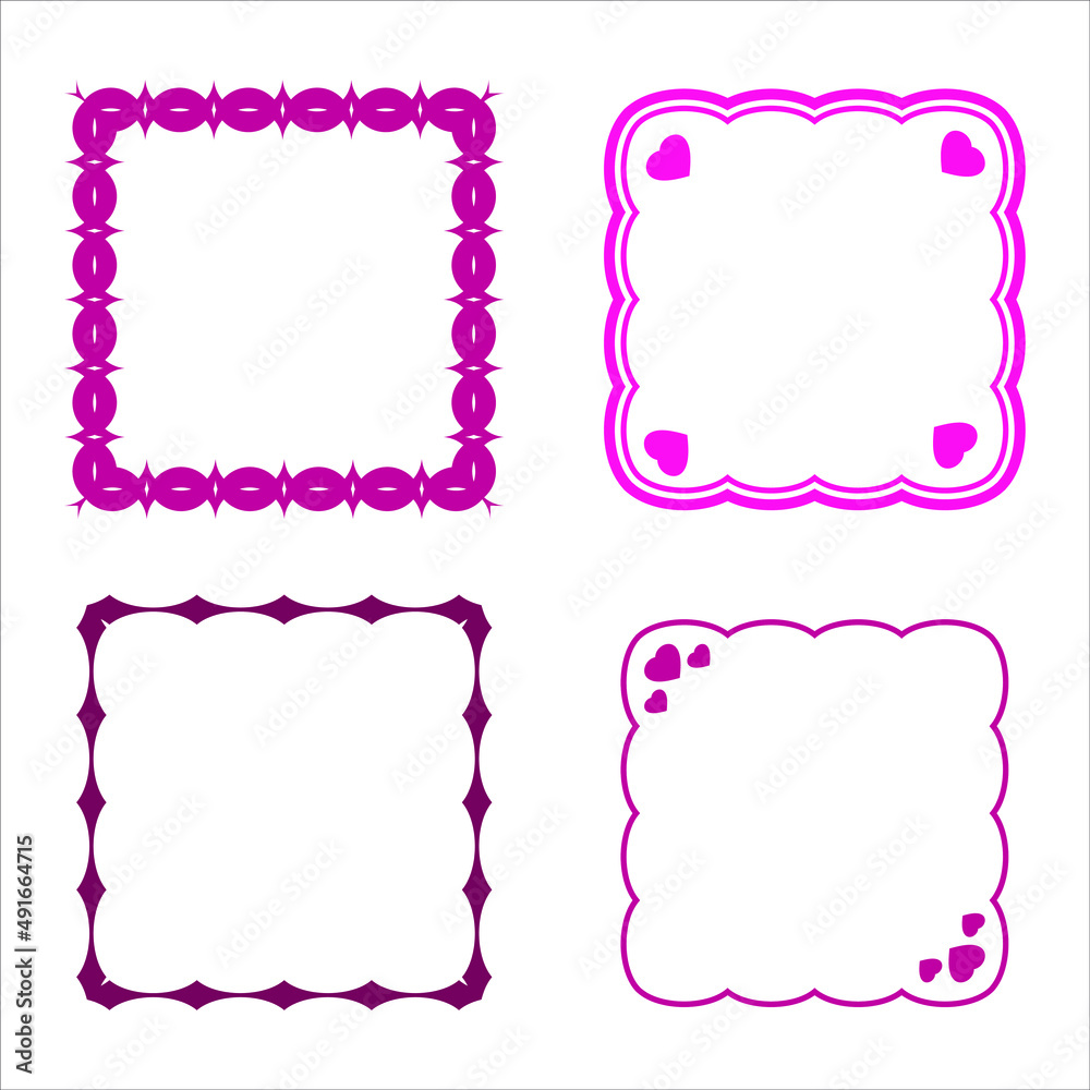 set of square frame and border fun style vector set of square frame and border fun style vector