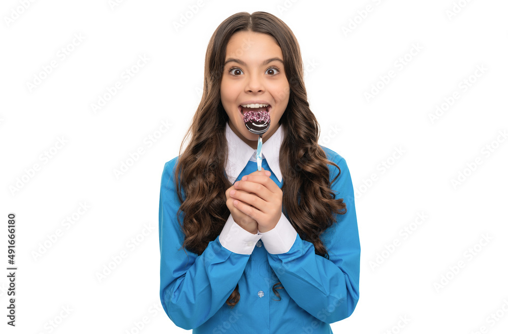 candy shop. childhood. teen dental care. sweet tooth. yummy. girl isolated on white. candy shop. childhood. teen dental care. sweet tooth. yummy. girl isolated on white.