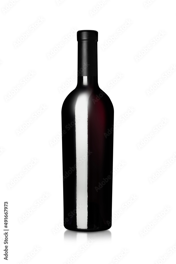 Red wine bottle isolated on a white background. Red wine bottle isolated on a white background.