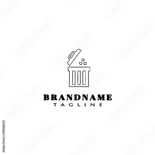 waste basket cartoon logo icon design vector illustration