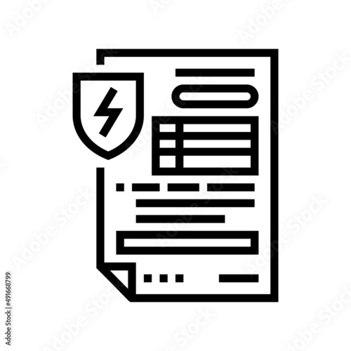electrical safety certificate line icon vector. electrical safety certificate sign. isolated contour symbol black illustration © vectorwin