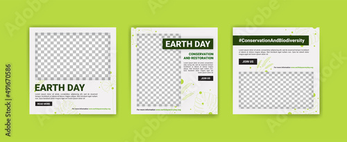 Earth Day Banner Template. Earth Day Every Day. Vector illustration for banners, cards and social media posts.