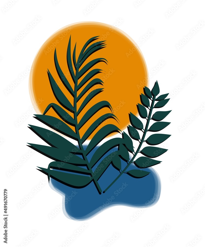 foliage art on a white background and elegant colors is good for decoration and posters foliage art on a white background and elegant colors is good for decoration and posters
