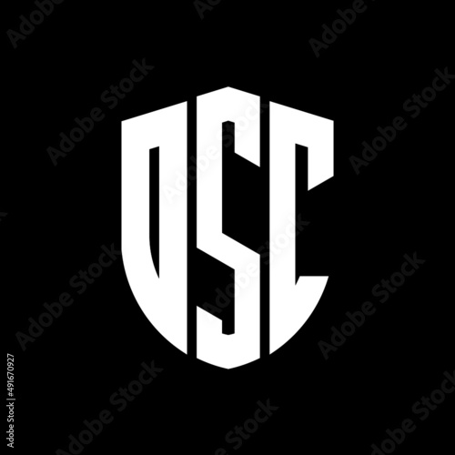 OSC letter logo design. OSC modern letter logo with black background. OSC creative  letter logo. simple and modern letter logo. vector logo modern alphabet font overlap style. Initial letters OSC  photo