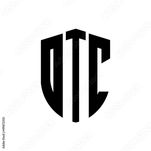OTC letter logo design. OTC modern letter logo with black background. OTC creative  letter logo. simple and modern letter logo. vector logo modern alphabet font overlap style. Initial letters OTC  photo