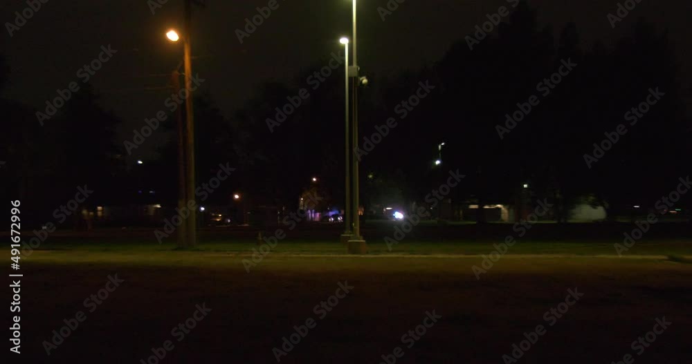 police units arrive with lights and sirens 
