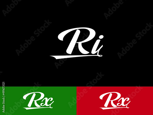 Typography RI Signature Logo, Signature Ri ir Logo Letter Vector Image For Your beauty and cosmetics shop
