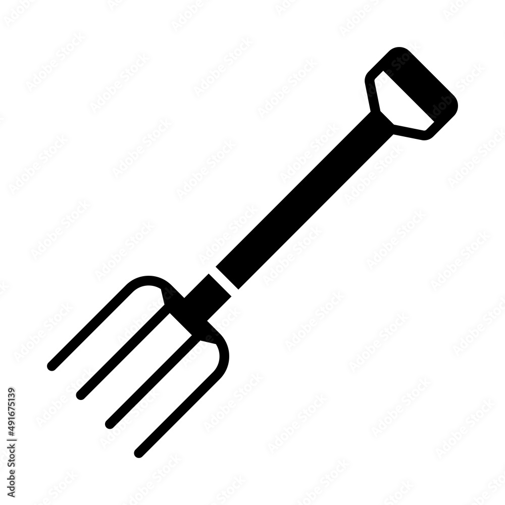 Garden pitchfork isolated vector icon
