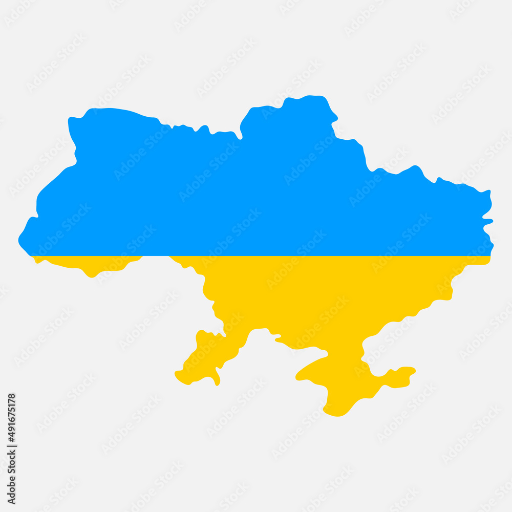 Ukraine map. Flag Incorporated Into the Map of Ukraine. Vector illustration. Ukraine map. Flag Incorporated Into the Map of Ukraine. Vector illustration.