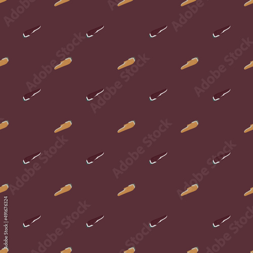 Clippers seamless pattern on. Vintage barber shops elements in doodle style.