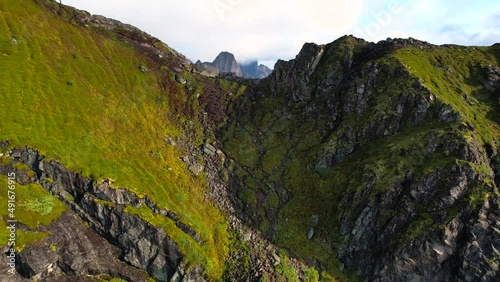 Lofoten Reinebringen Panorama view 