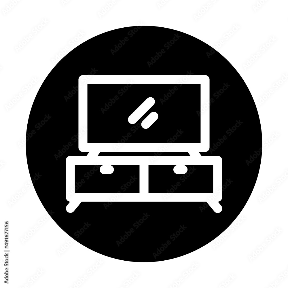 cupboard and tv icon cupboard and tv icon